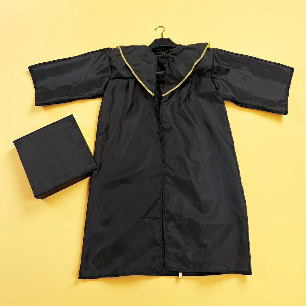 Black Graduation Gown with Cap